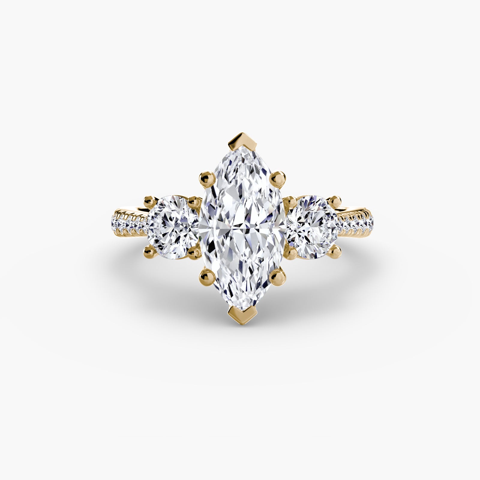 Three-Stone with Pavé Band