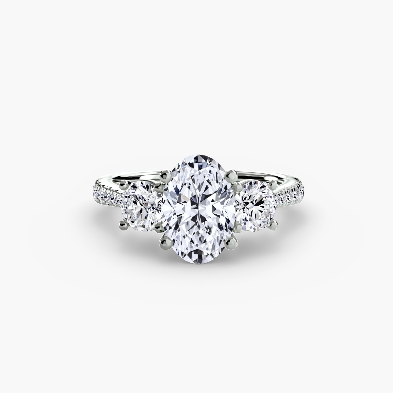 Three-Stone with Pavé Band
