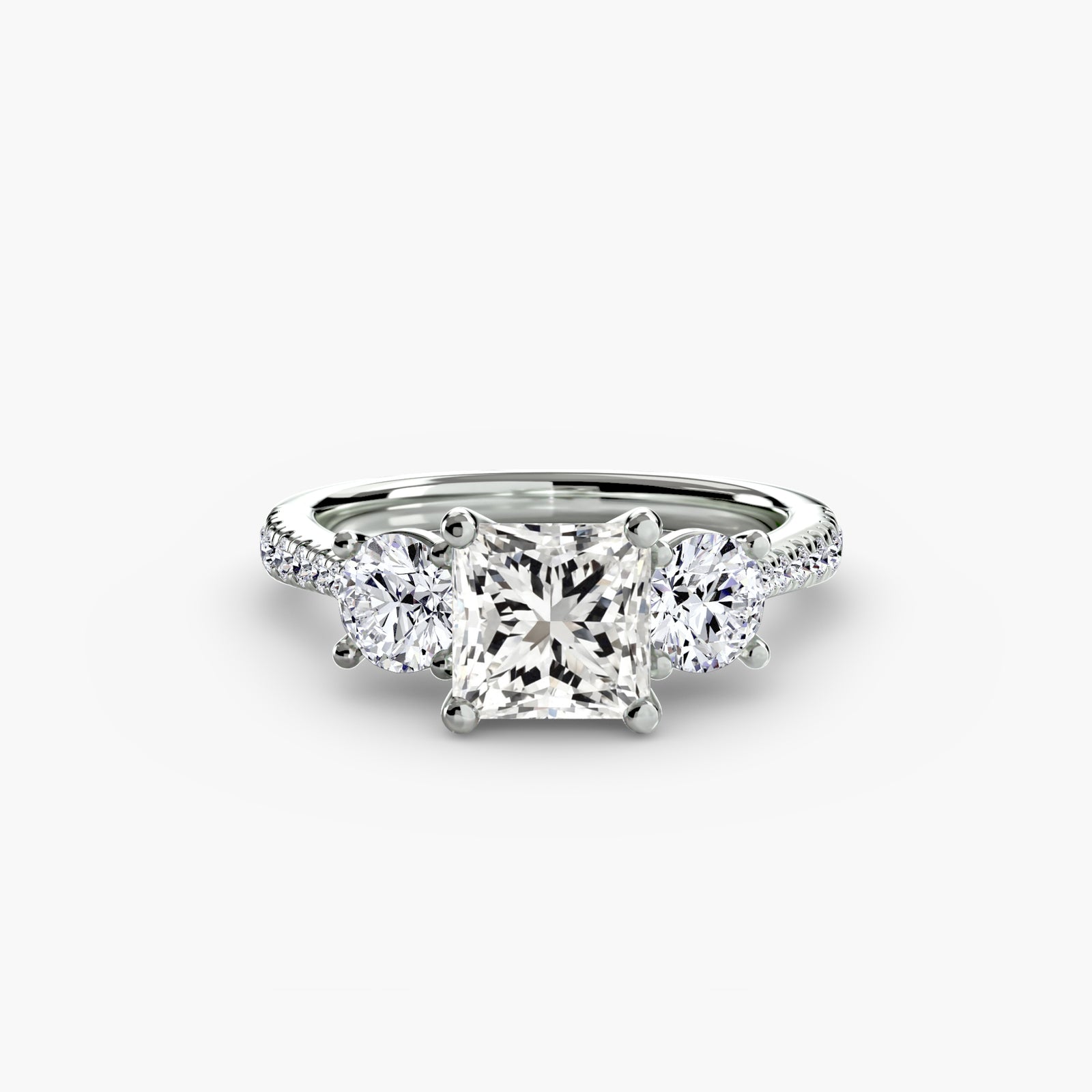 Three-Stone with Pavé Band