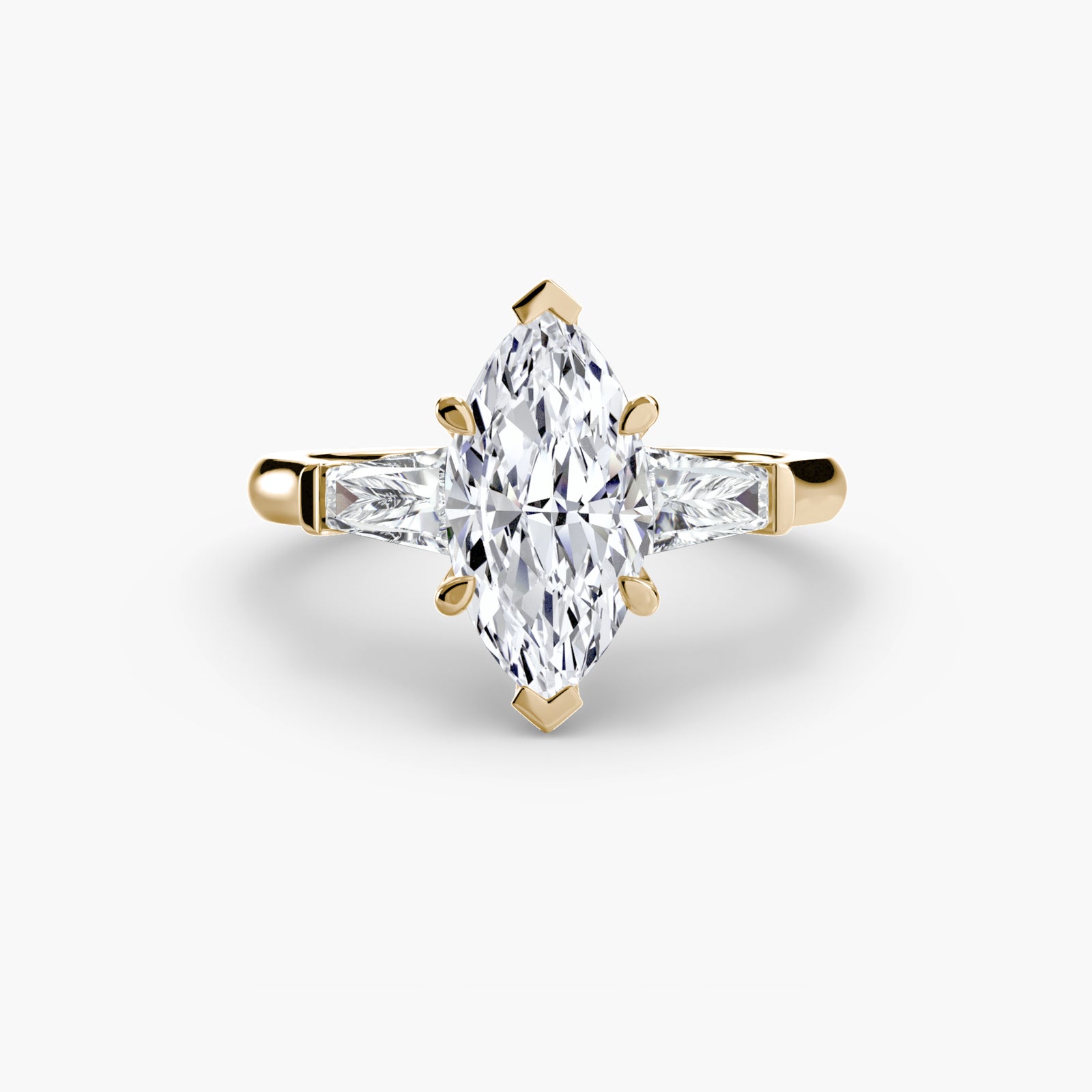 Three-Stone Ring (Baguette Side Stones)