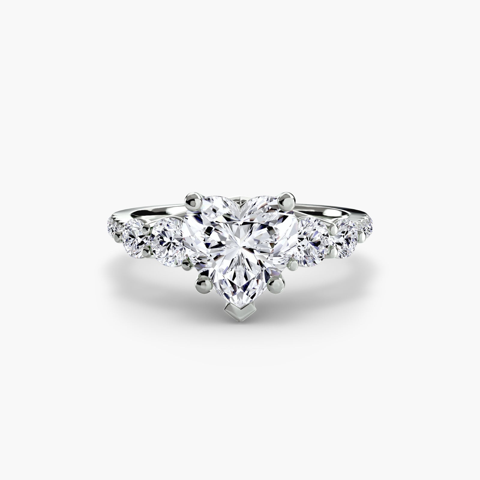 Five Stone Ring with Pavé Band