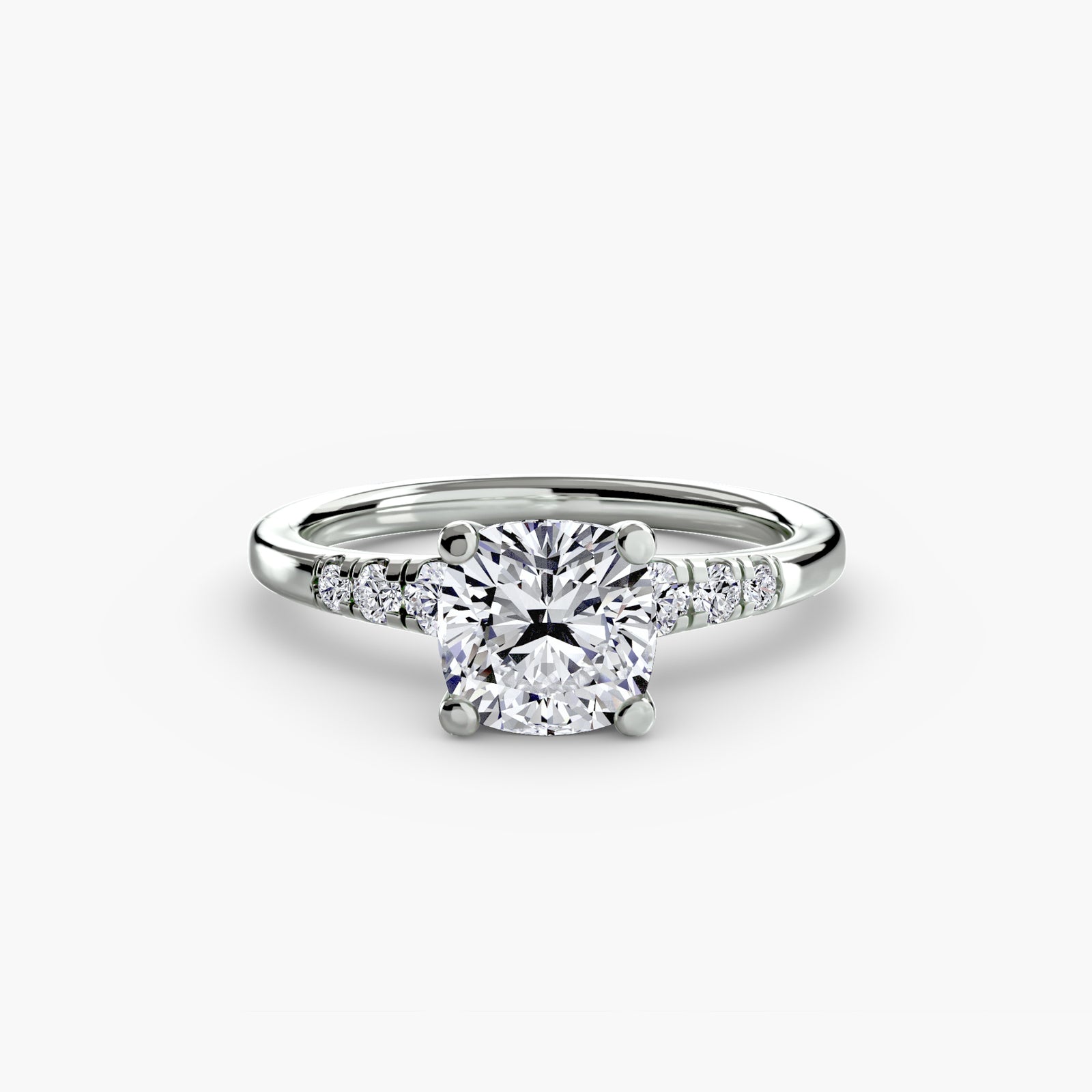 Solitaire with Shoulder Accents