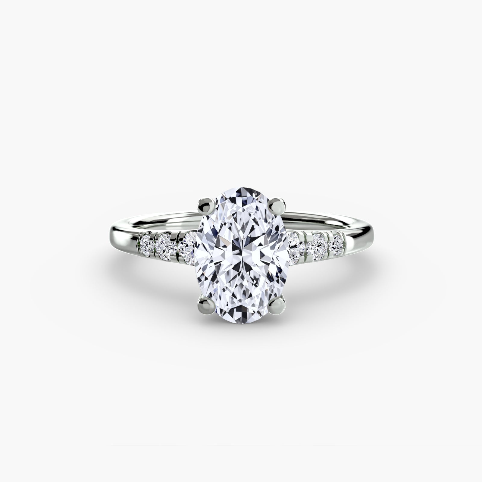 Solitaire with Shoulder Accents