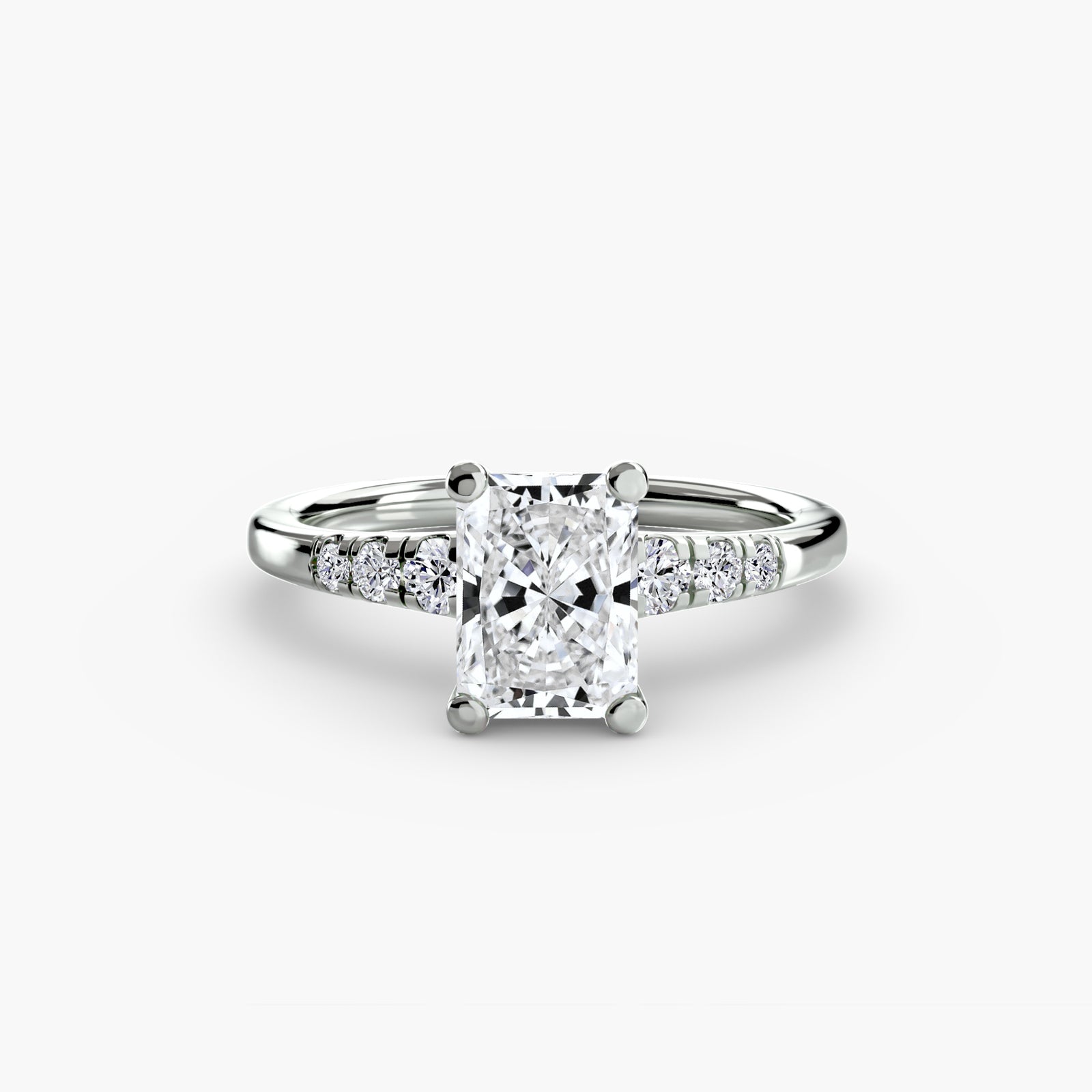 Solitaire with Shoulder Accents