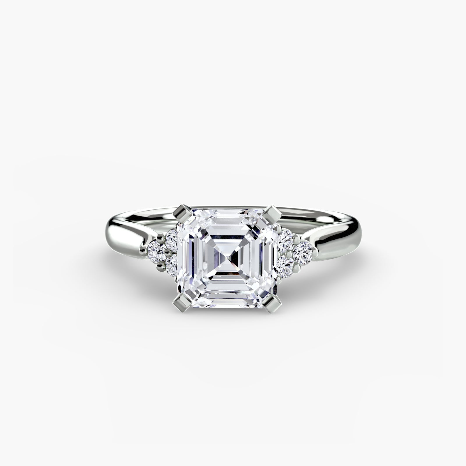 Solitaire with Cluster Shoulders 2