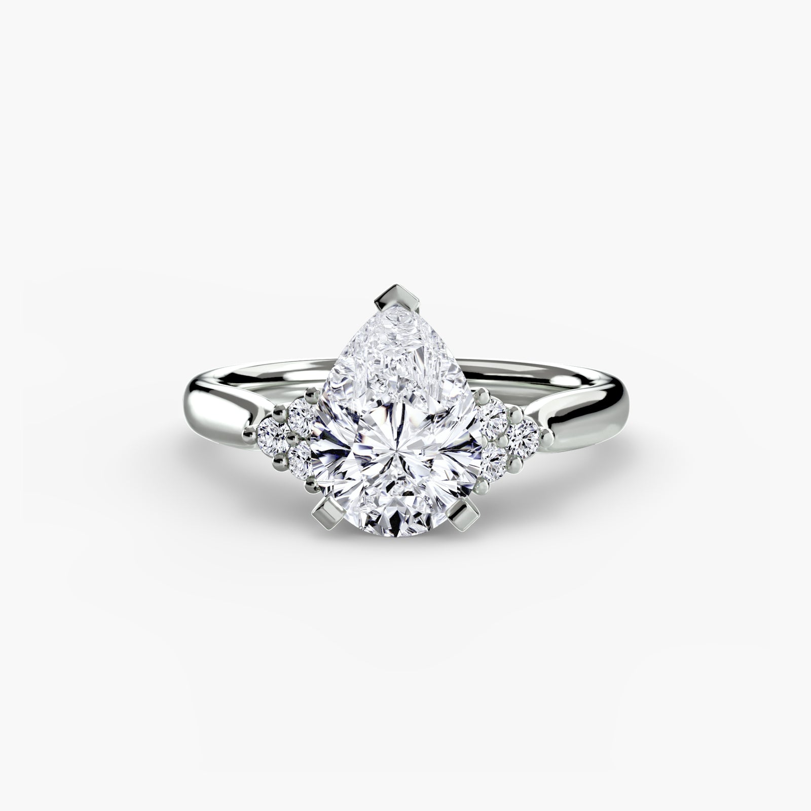 Solitaire with Cluster Shoulders 2