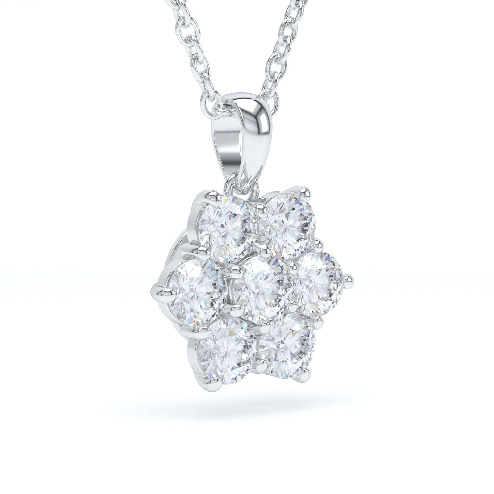 Lab Diamond Cluster Pendant