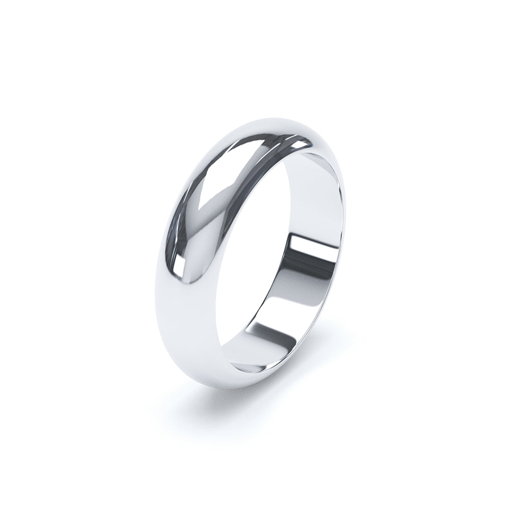 Gents D shaped wedding band
