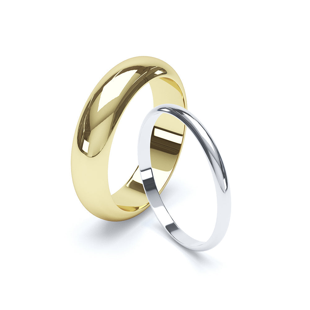 Gents D shaped wedding band