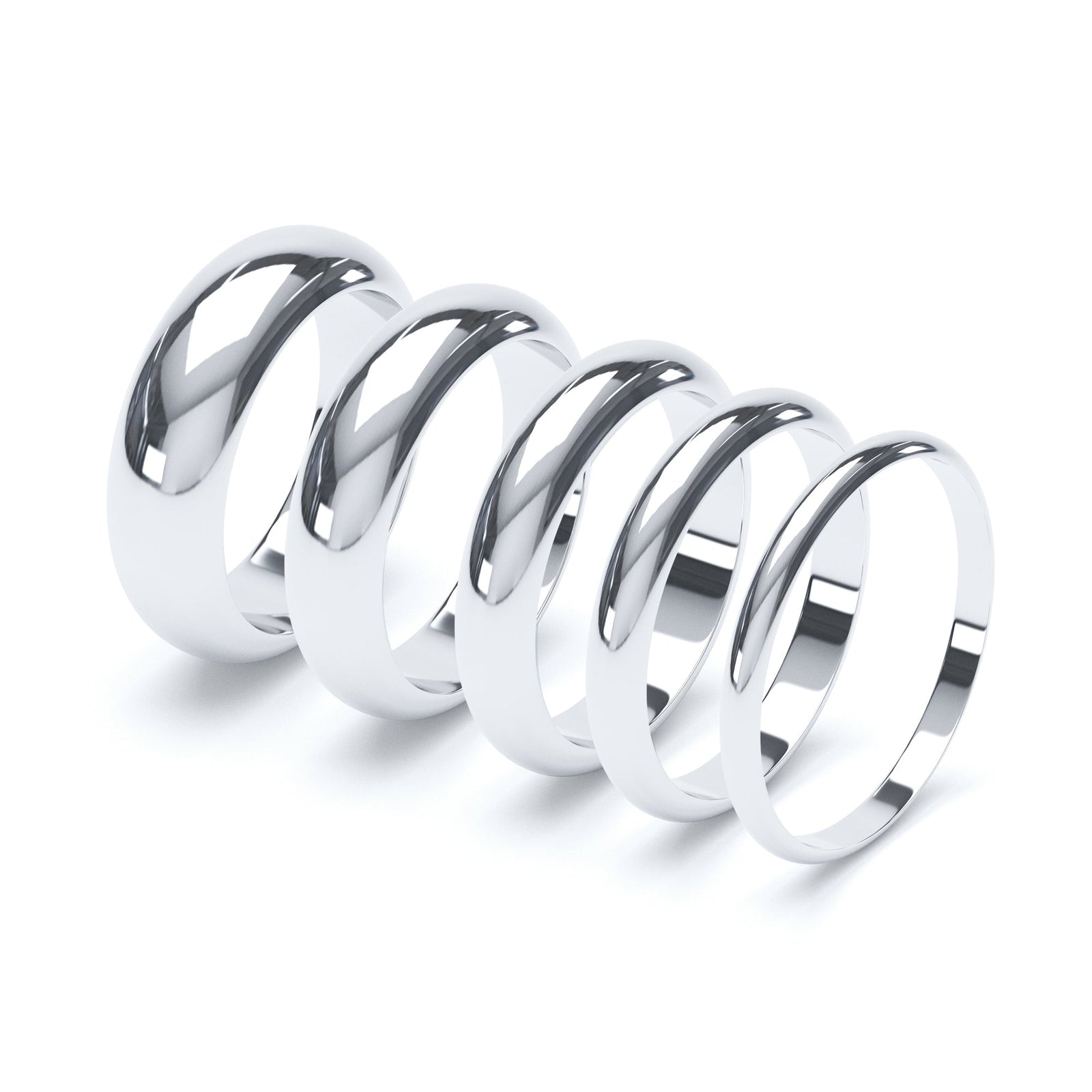 Gents D shaped wedding band