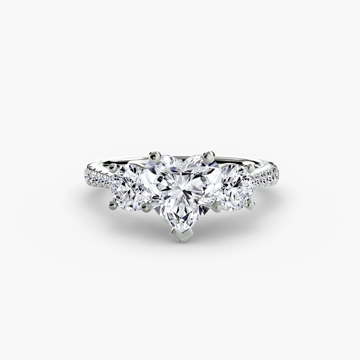 Three-Stone with Pavé Band