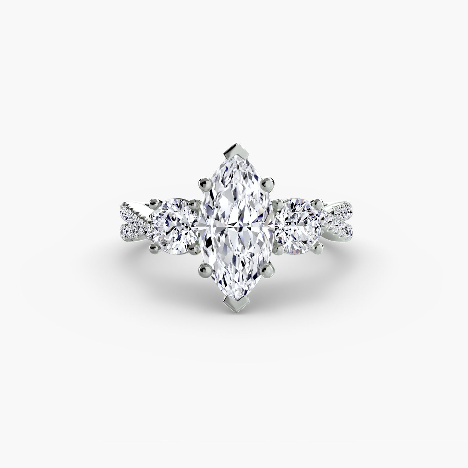 Three-Stone with Pavé Band 2