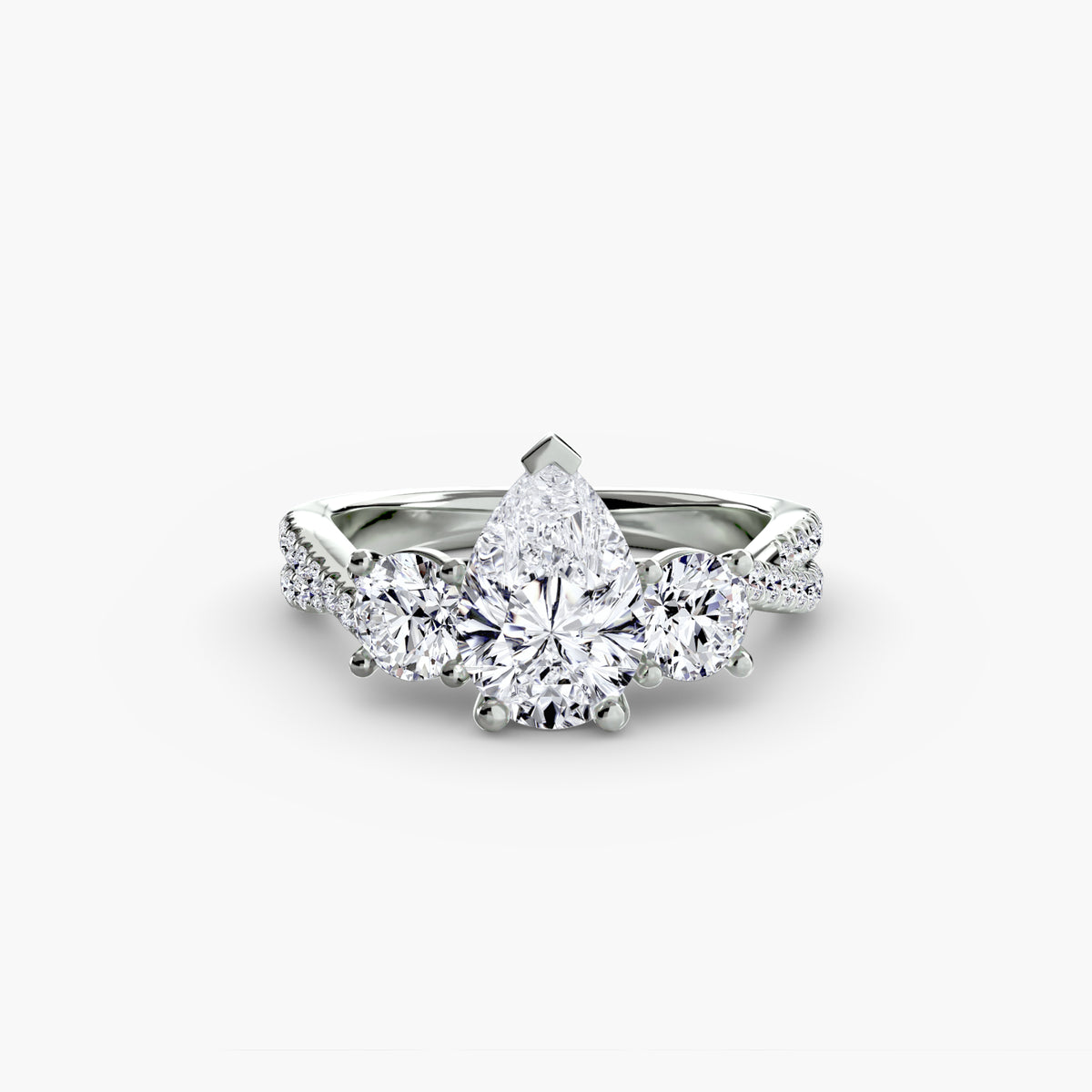Three-Stone with Pavé Band 2