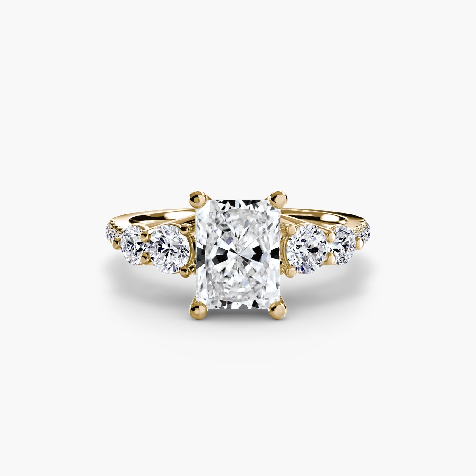 Five Stone Ring with Pavé Band