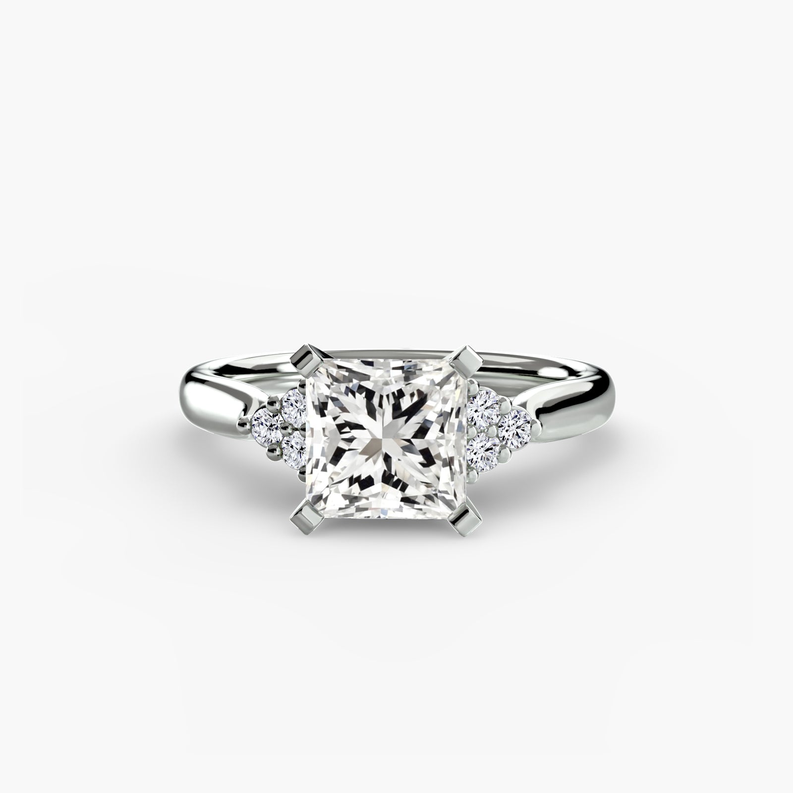 Solitaire with Cluster Shoulders 2