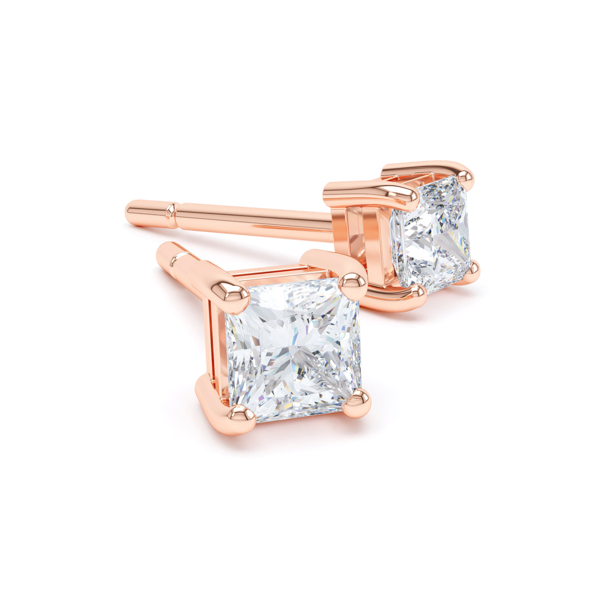 Princess Diamond Stud Earrings