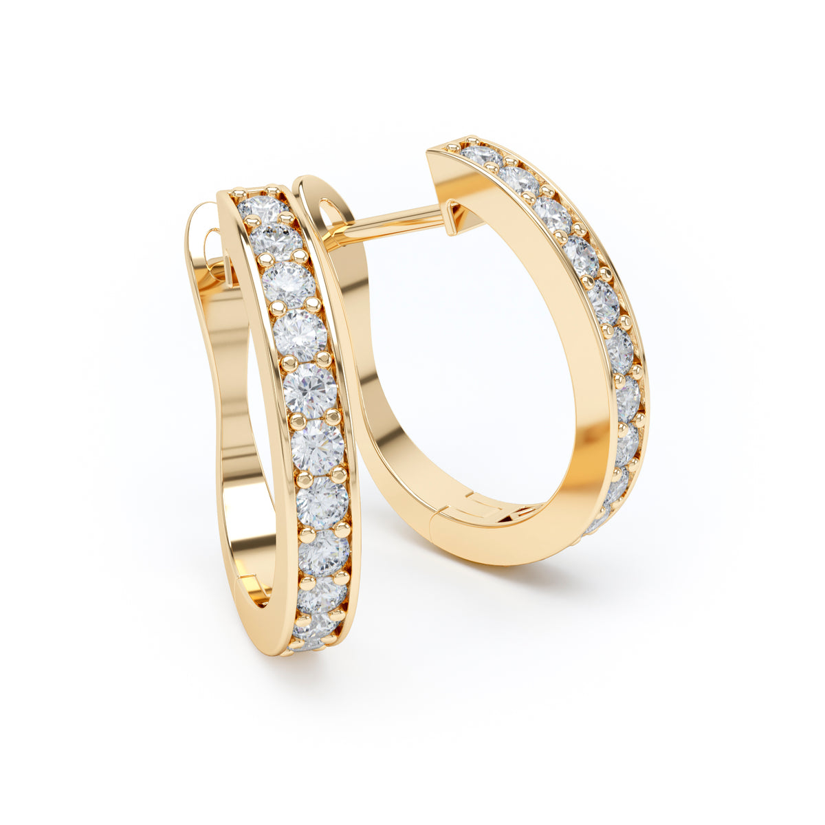 Grain Set Diamond Hoop Earrings