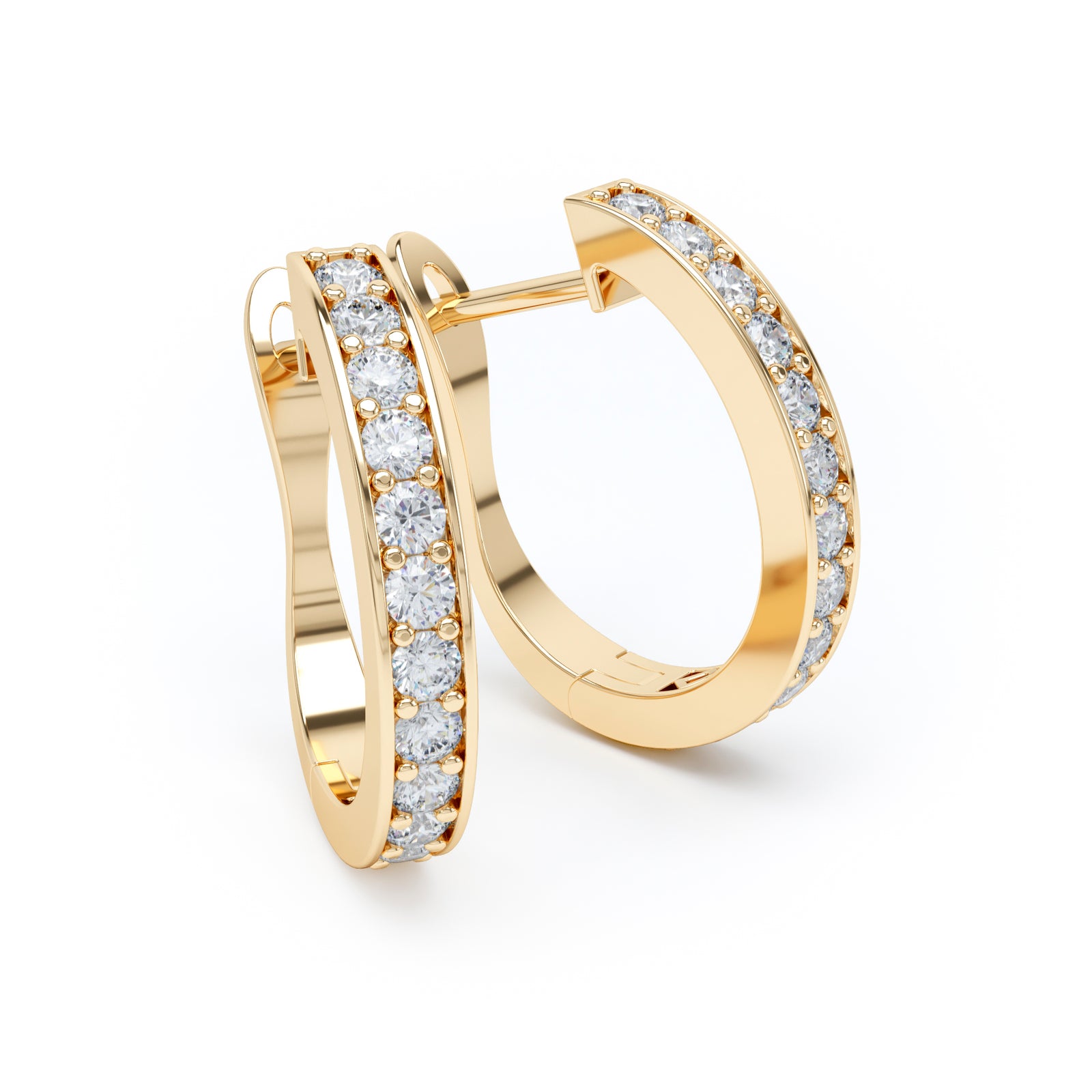 Grain Set Diamond Hoop Earrings