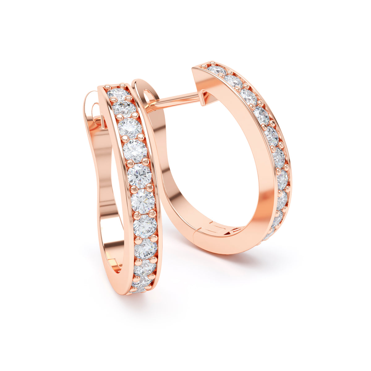 Grain Set Diamond Hoop Earrings