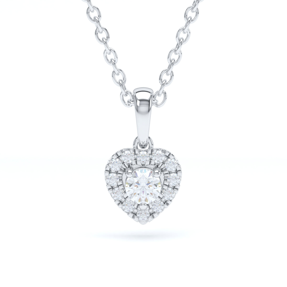 Heart Halo Diamond Pendant