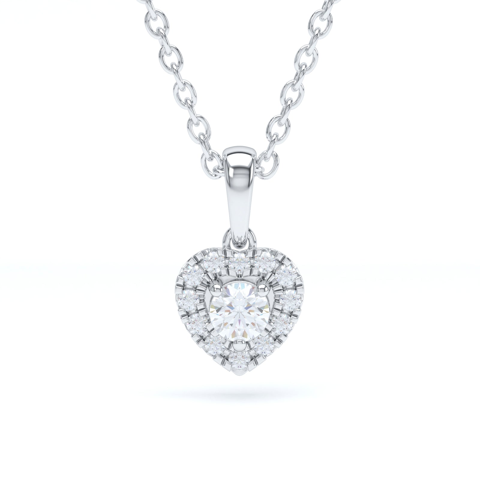 Heart Halo Diamond Pendant