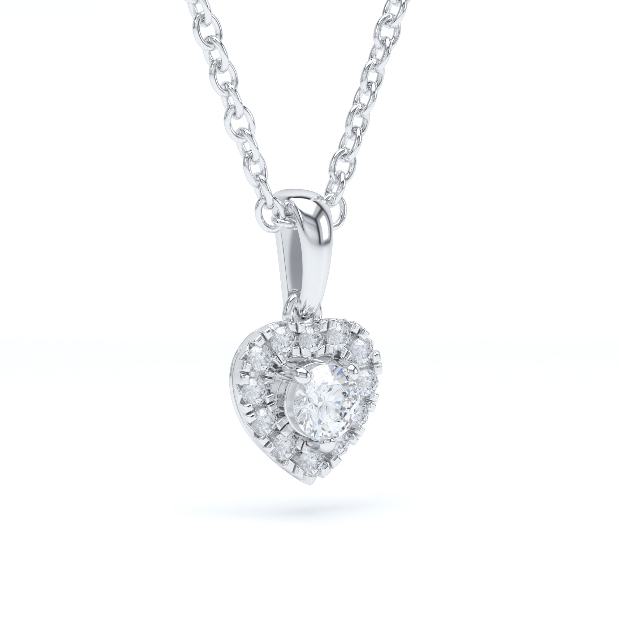 Heart Halo Diamond Pendant