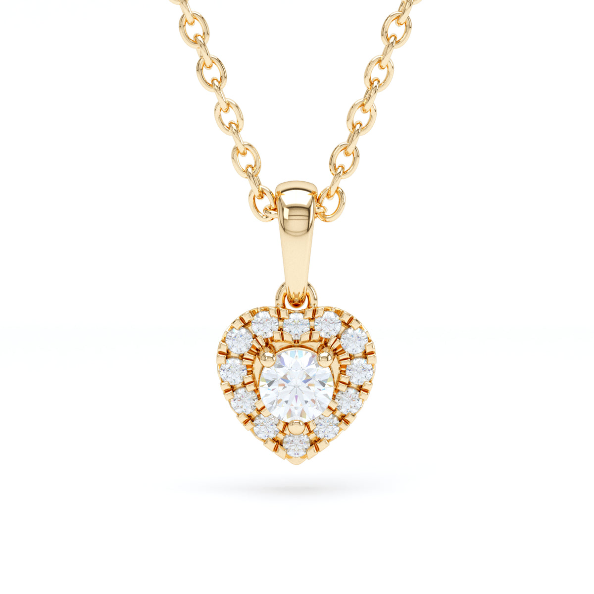 Heart Halo Diamond Pendant