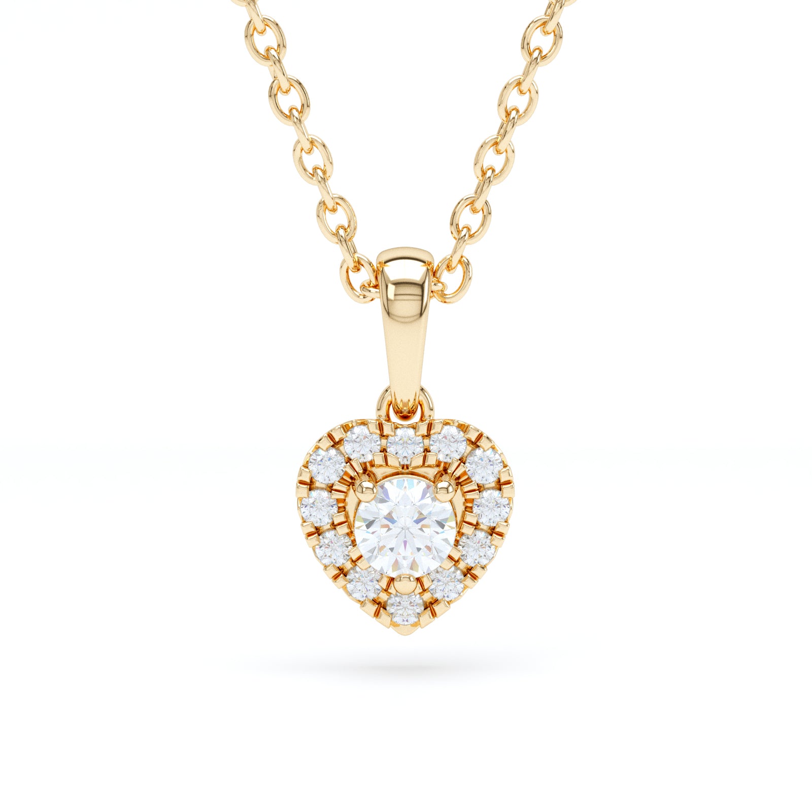 Heart Halo Diamond Pendant