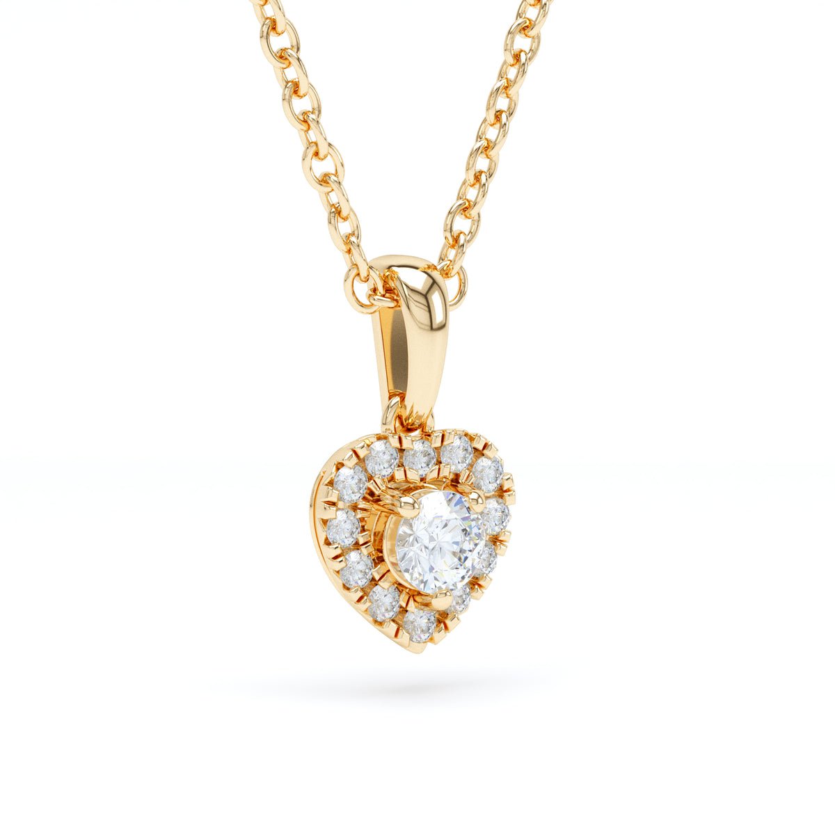 Heart Halo Diamond Pendant