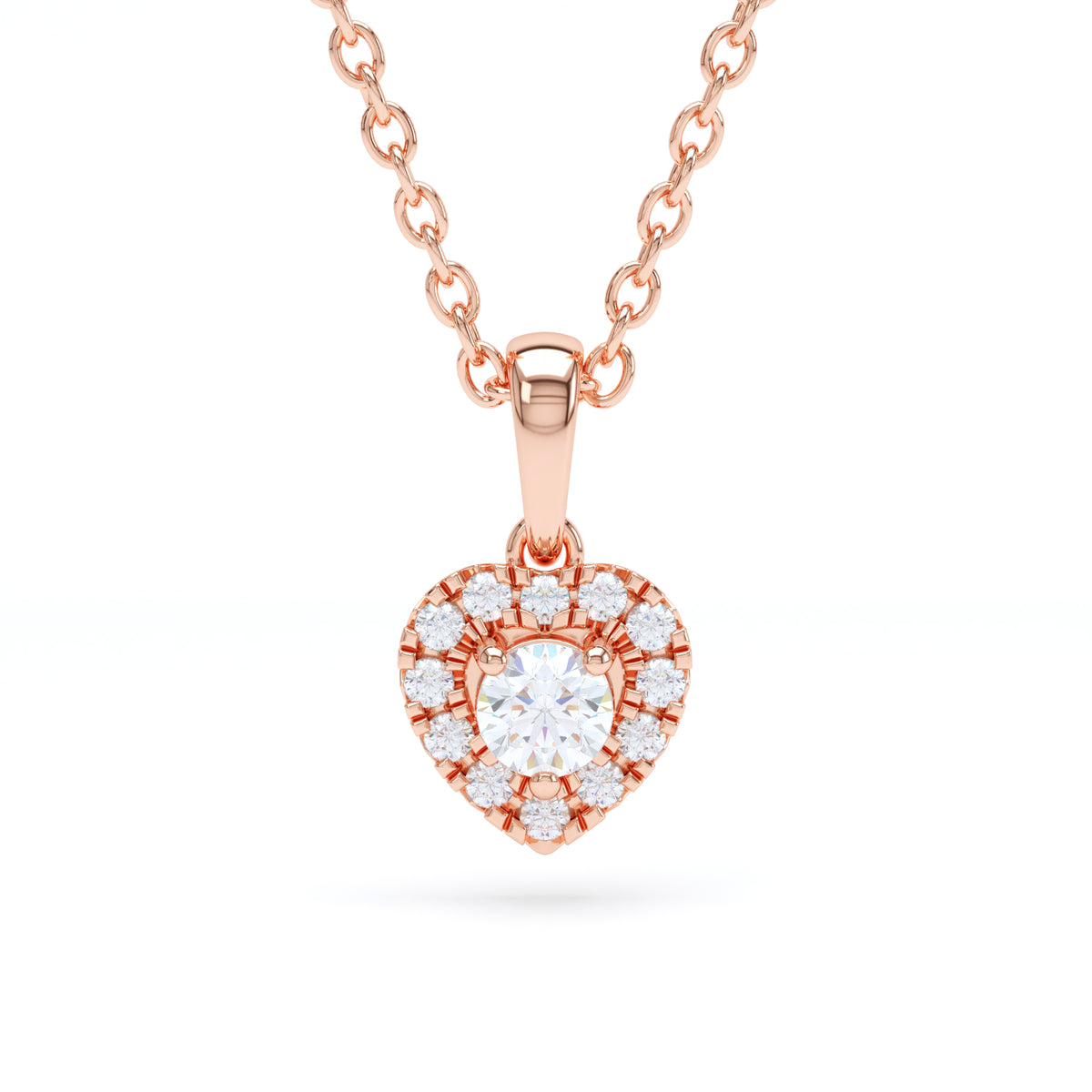 Heart Halo Diamond Pendant