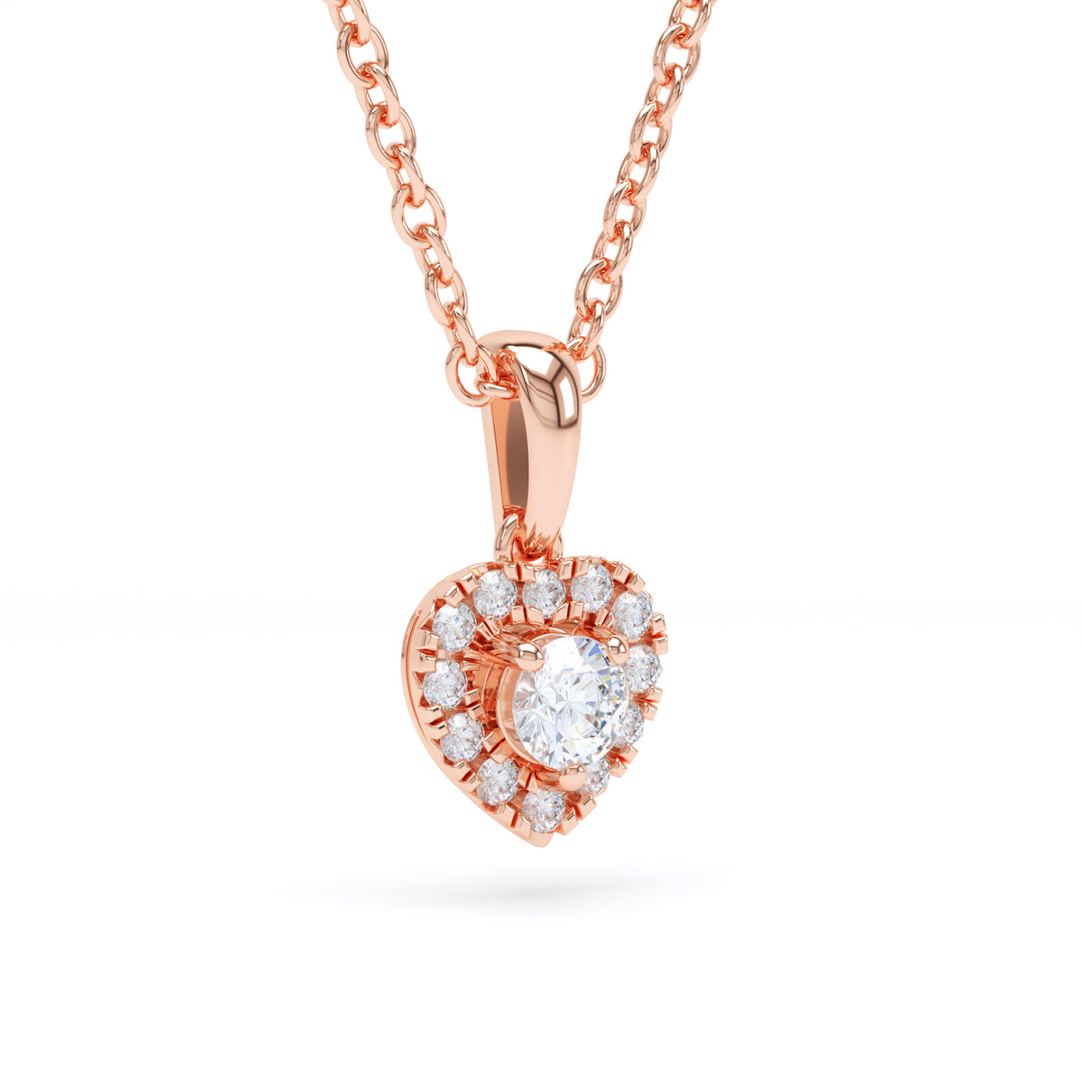 Heart Halo Diamond Pendant