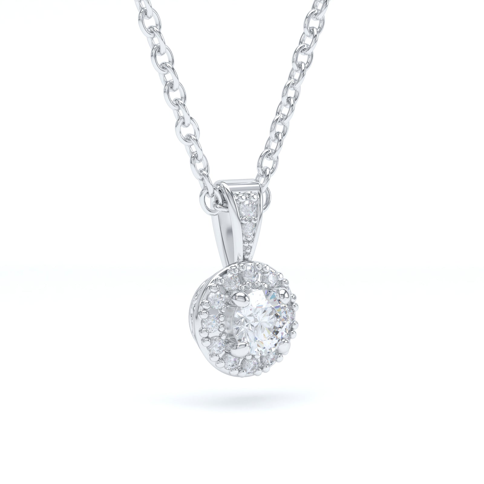 Round Halo Diamond Pendant