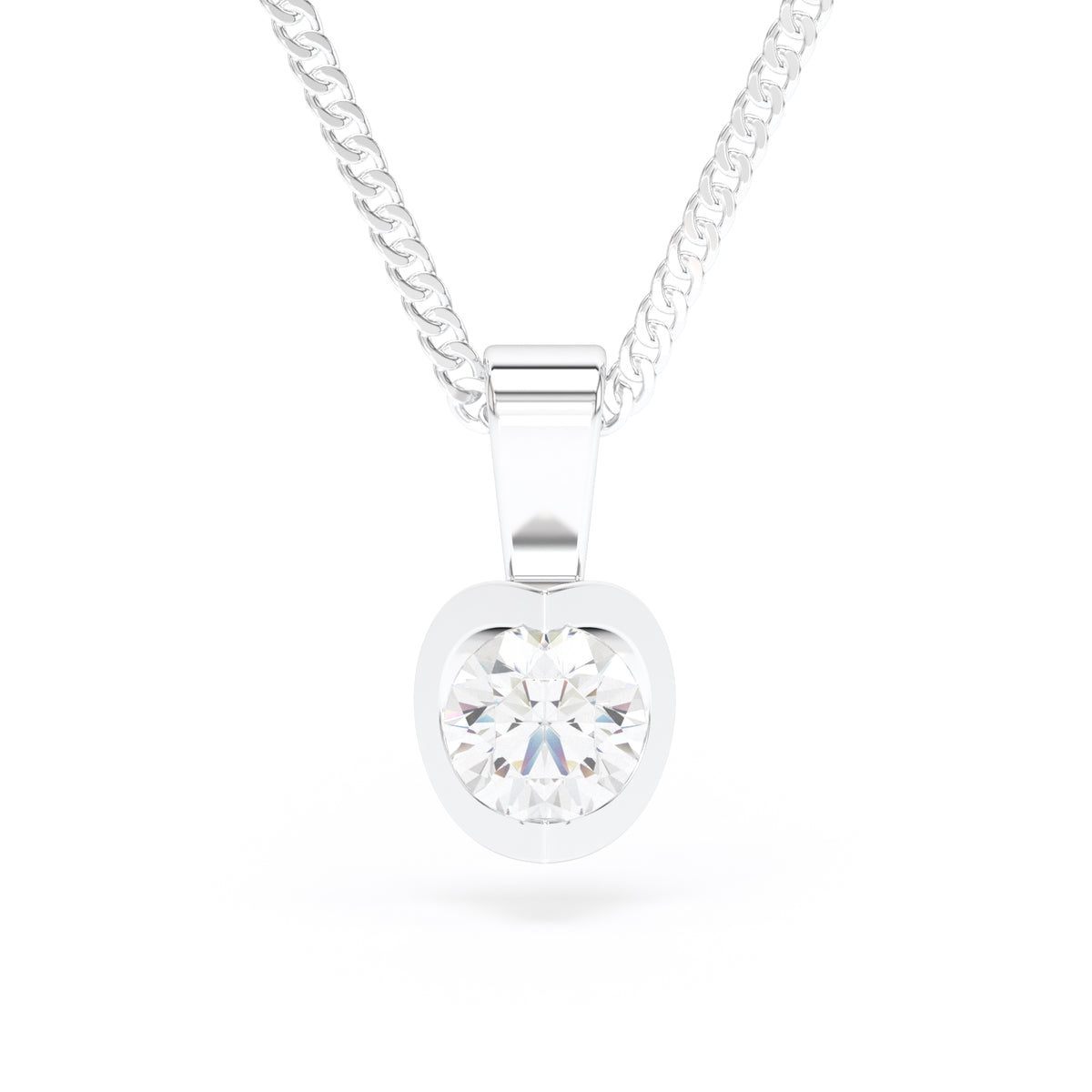 Single stone diamond pendant