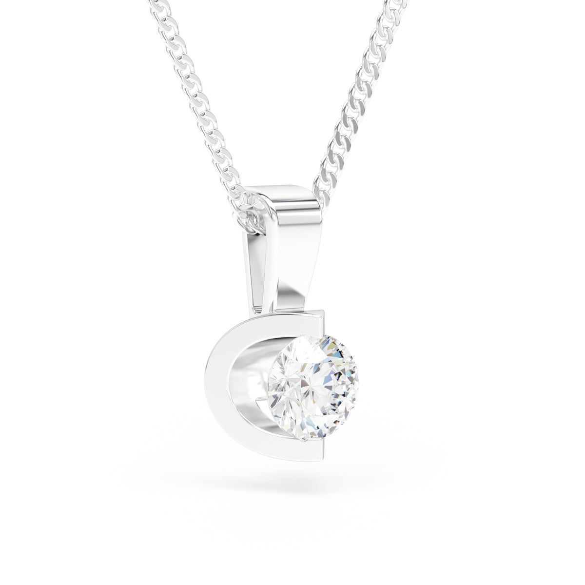 Single stone diamond pendant