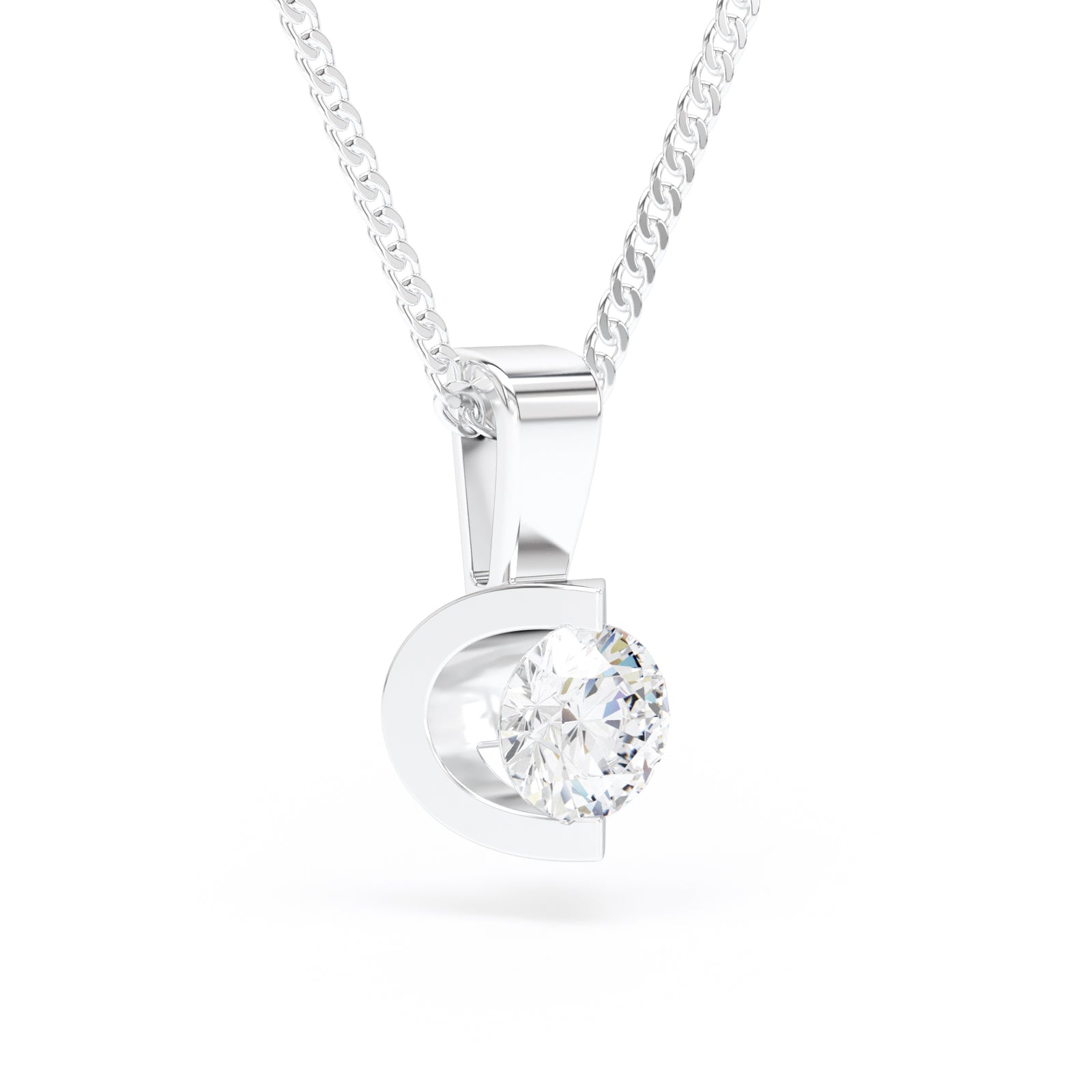 Single stone diamond pendant