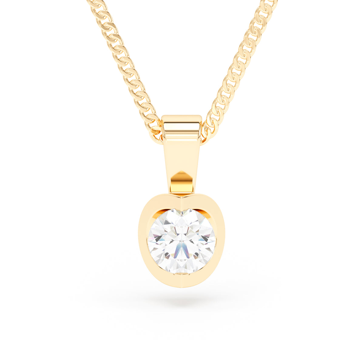 Single stone diamond pendant