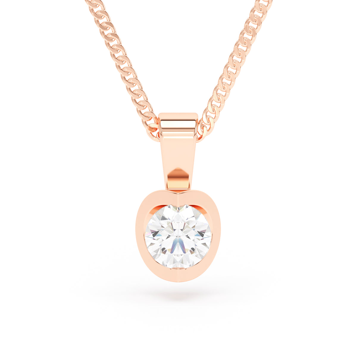 Single stone diamond pendant