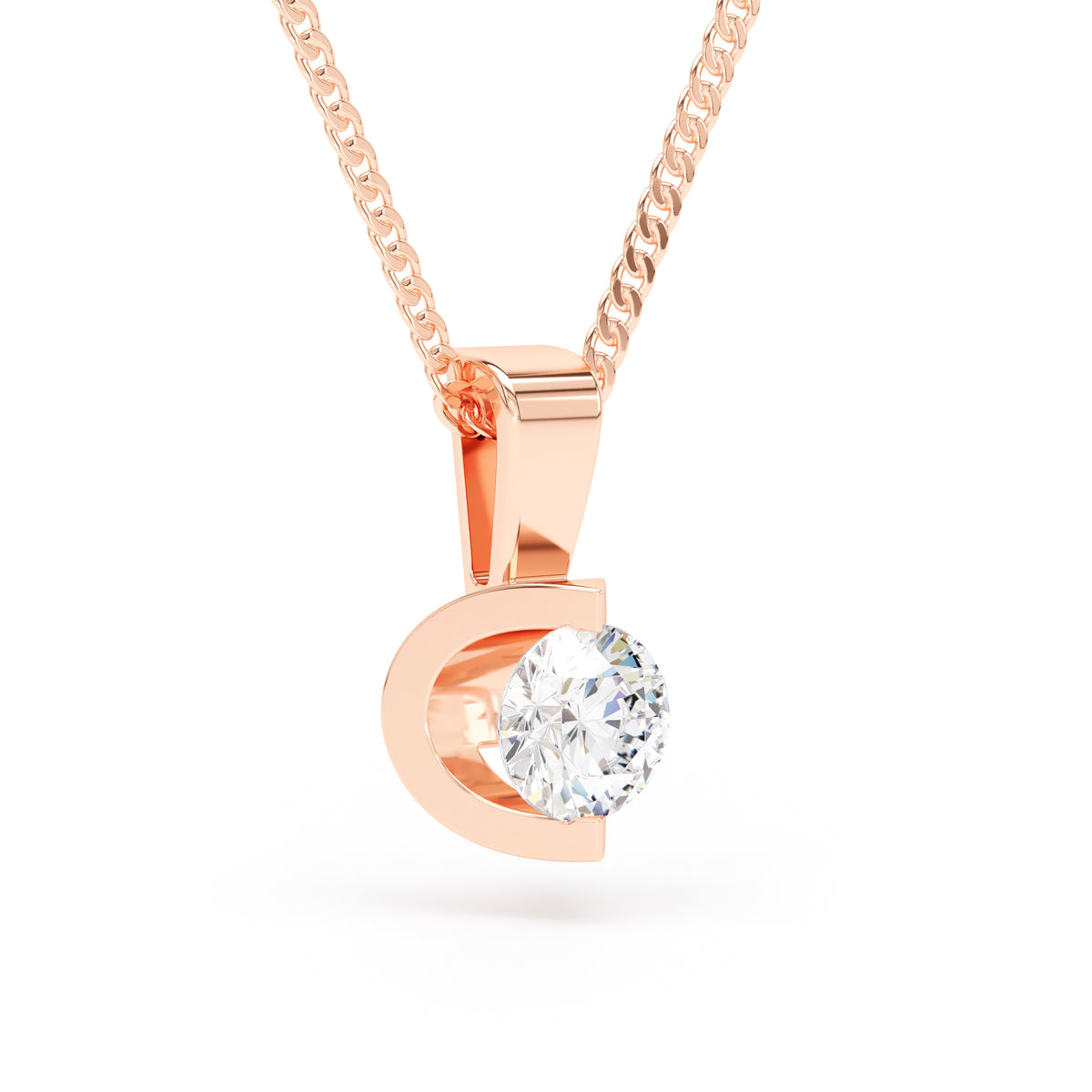 Single stone diamond pendant